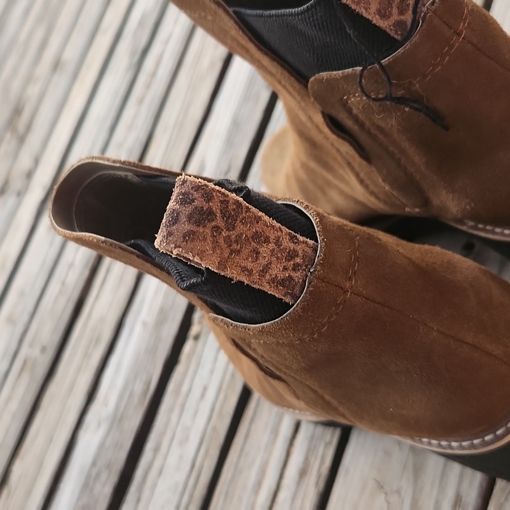 Dolce Vita Huey H20 Boot Ankle Lug Sole Size 10 Brown Suede Bootie Fall Slip On - Picture 10 of 12